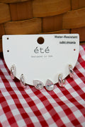 Water Resistant Set of 3 Textured Huggie Hoops