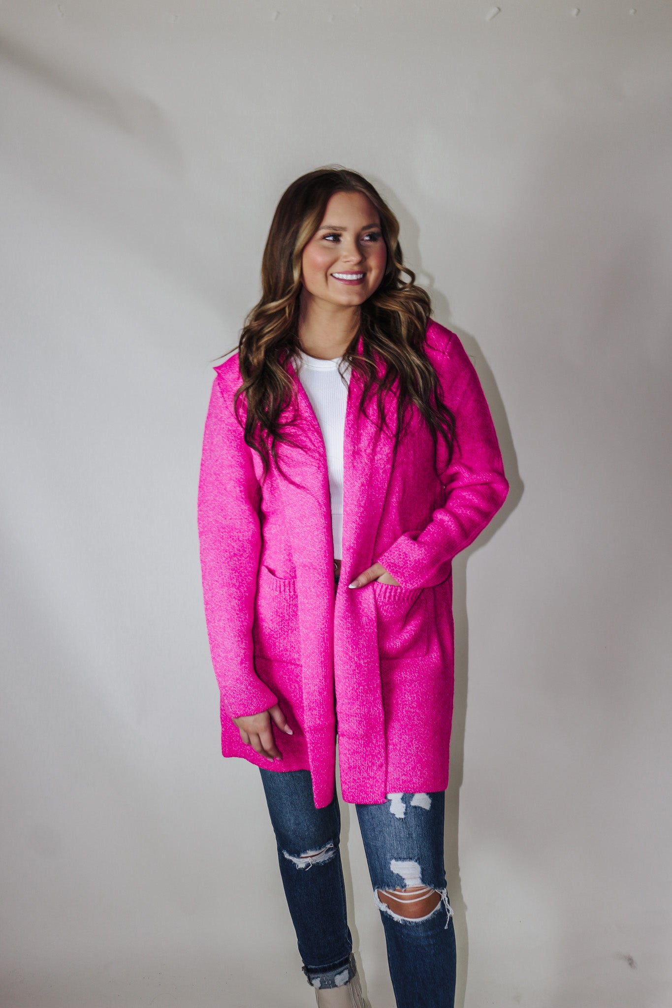 Cerise 2024 pink cardigan