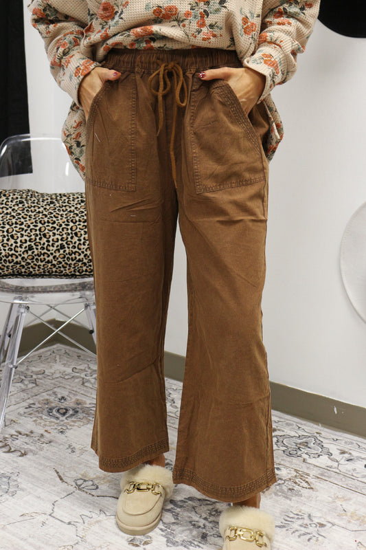Standing My Ground Chocolate Brown Wide Leg Pants