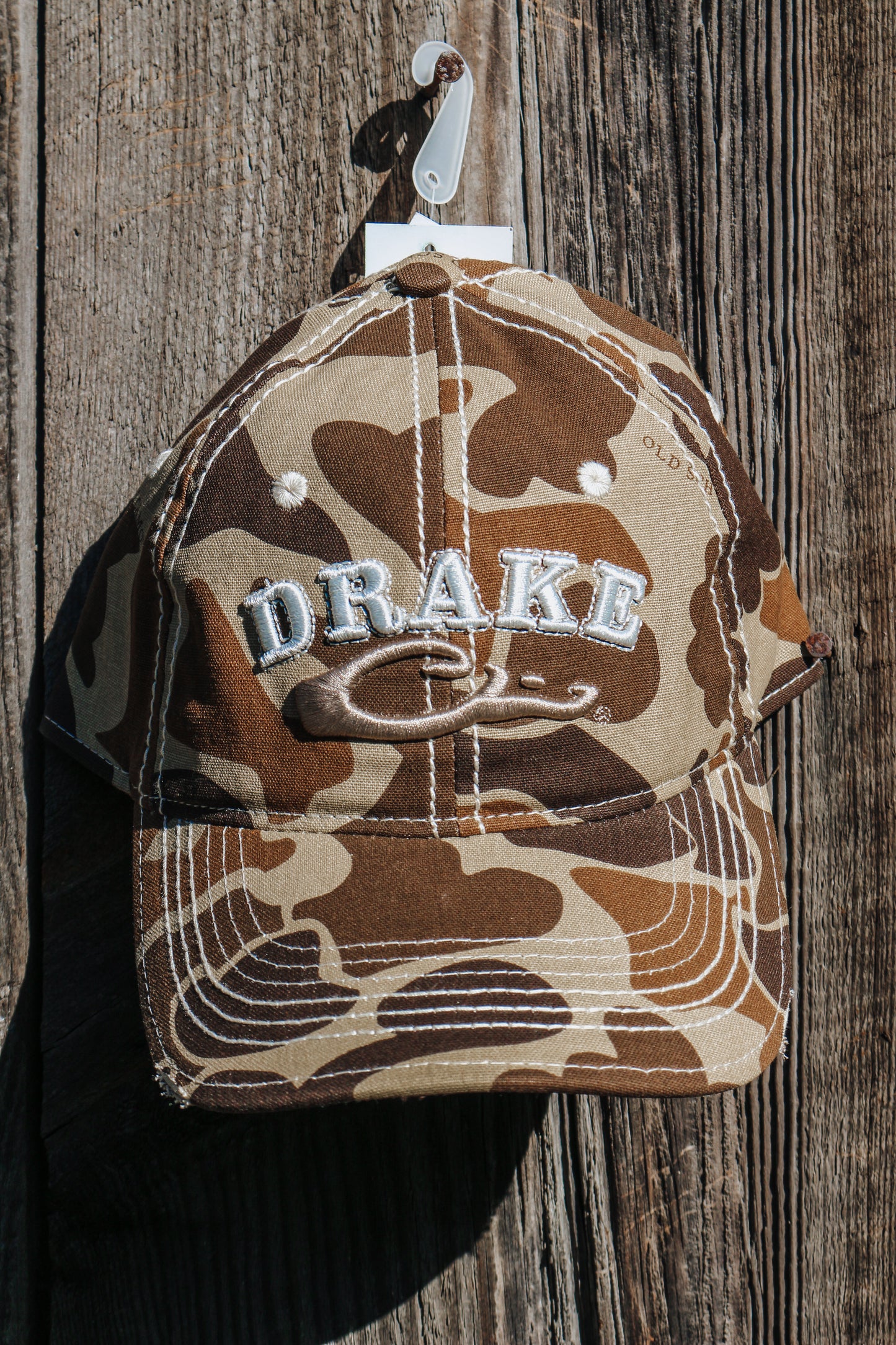 Old School Distressed Camo 6-Panel Ball Cap