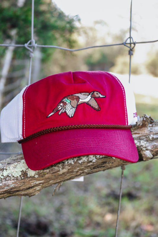 Retro Duck Patch Red & White Cap