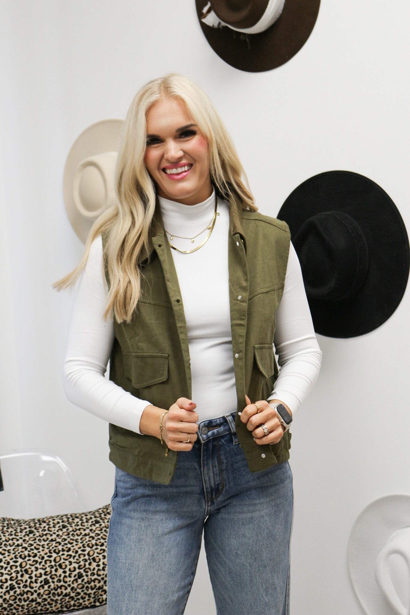 Keep A Lookout Denim Vest -2 Colors