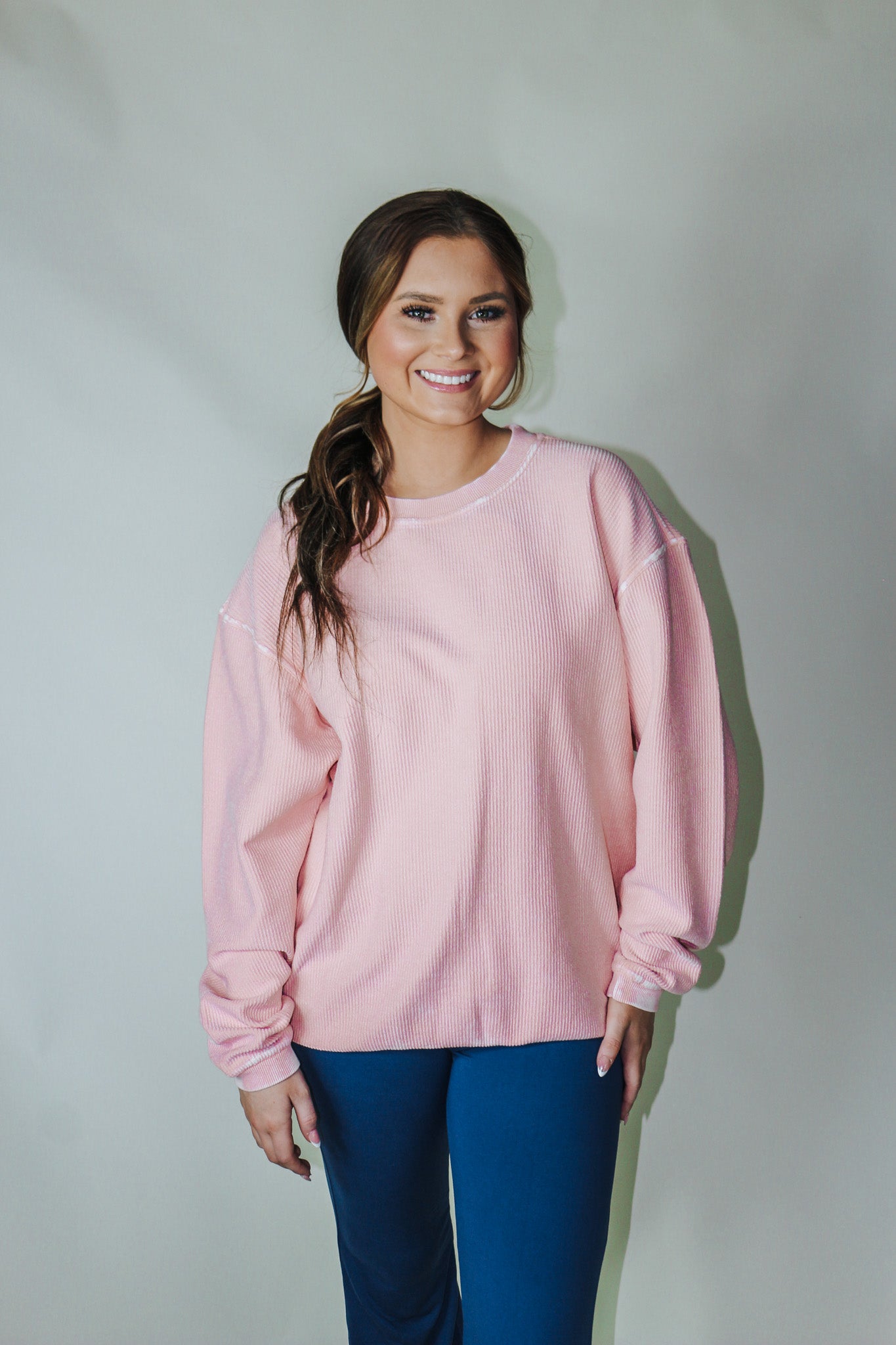 Pink Corded Sweatshirt