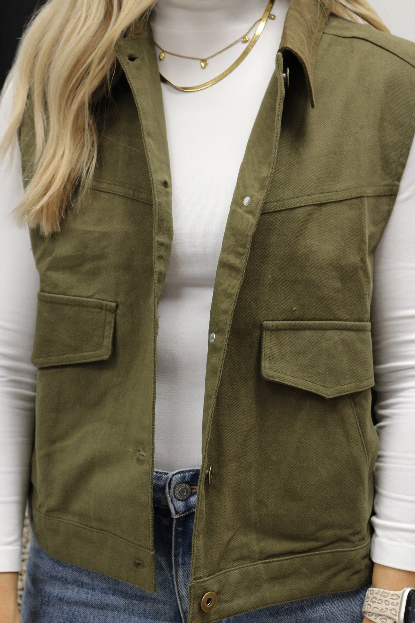 Keep A Lookout Denim Vest -2 Colors