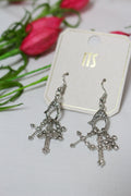 Triple Cross Rhinestone Fishhook 2.25 inch Earring