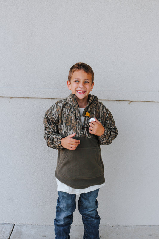 Camo Green MST Youth Boys Eqwader 1/4 Zip Pullover