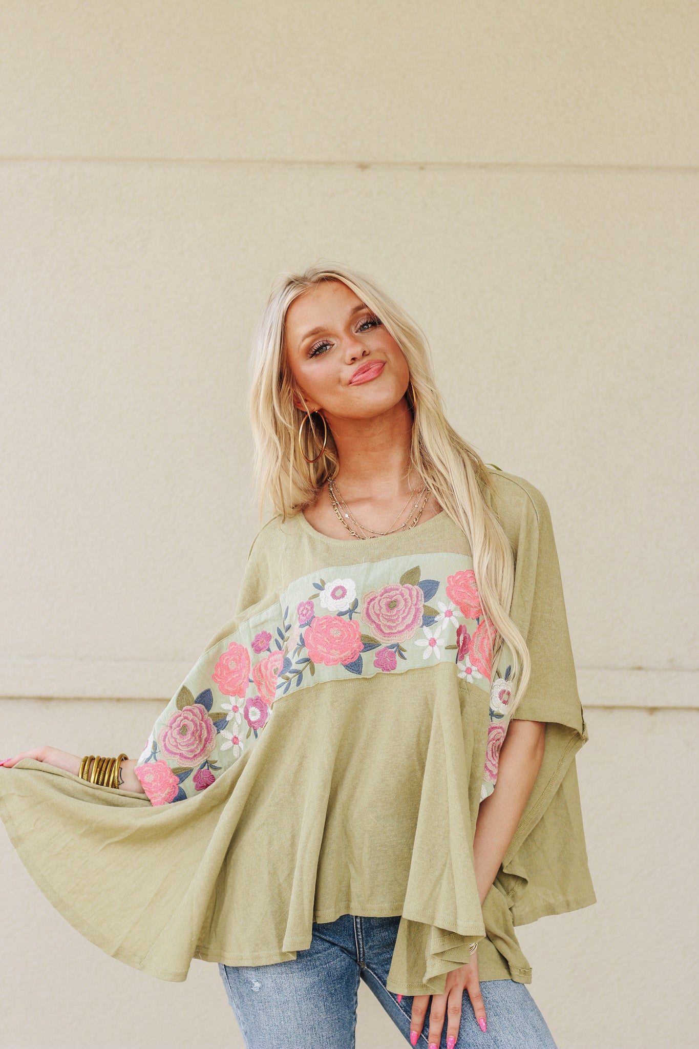 Full Bloom Sage Green Floral Top