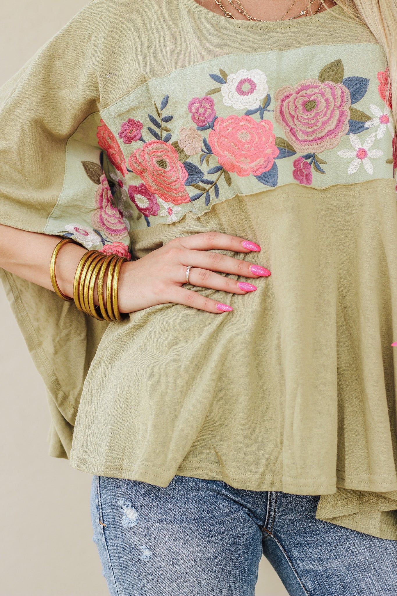 Full Bloom Sage Green Floral Top