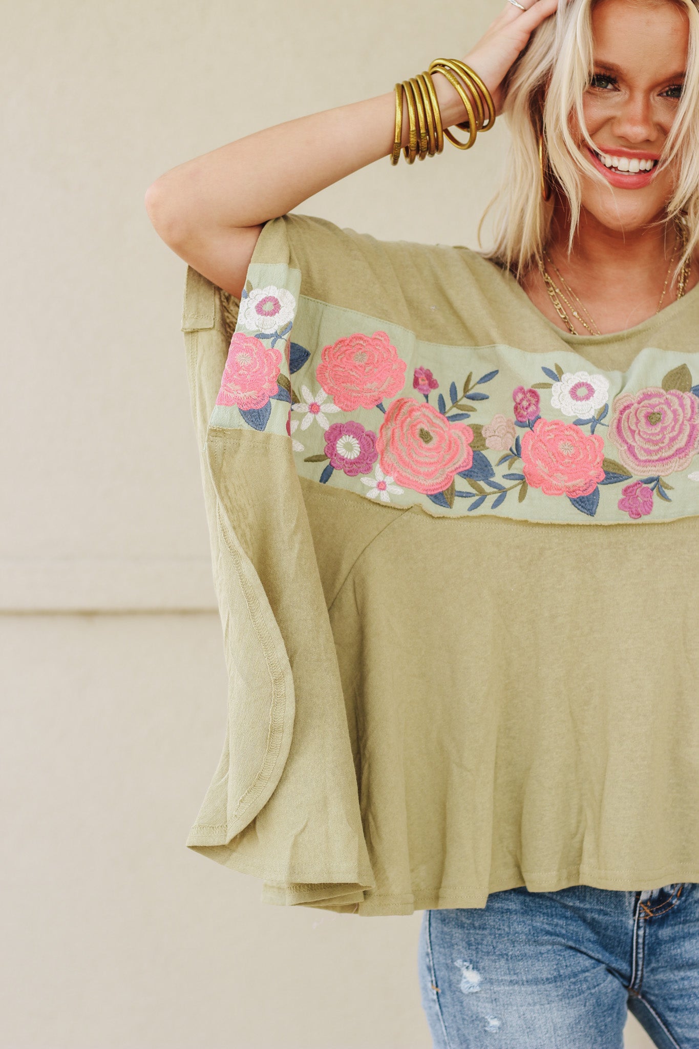 Full Bloom Sage Green Floral Top