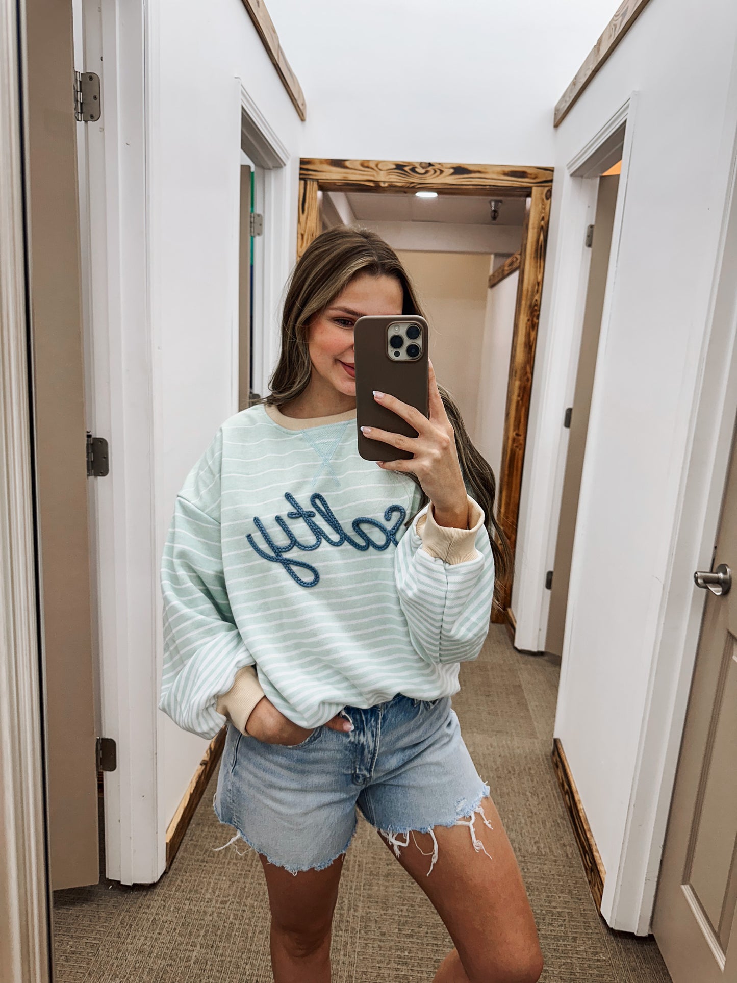 Salty Stripe Blue Top