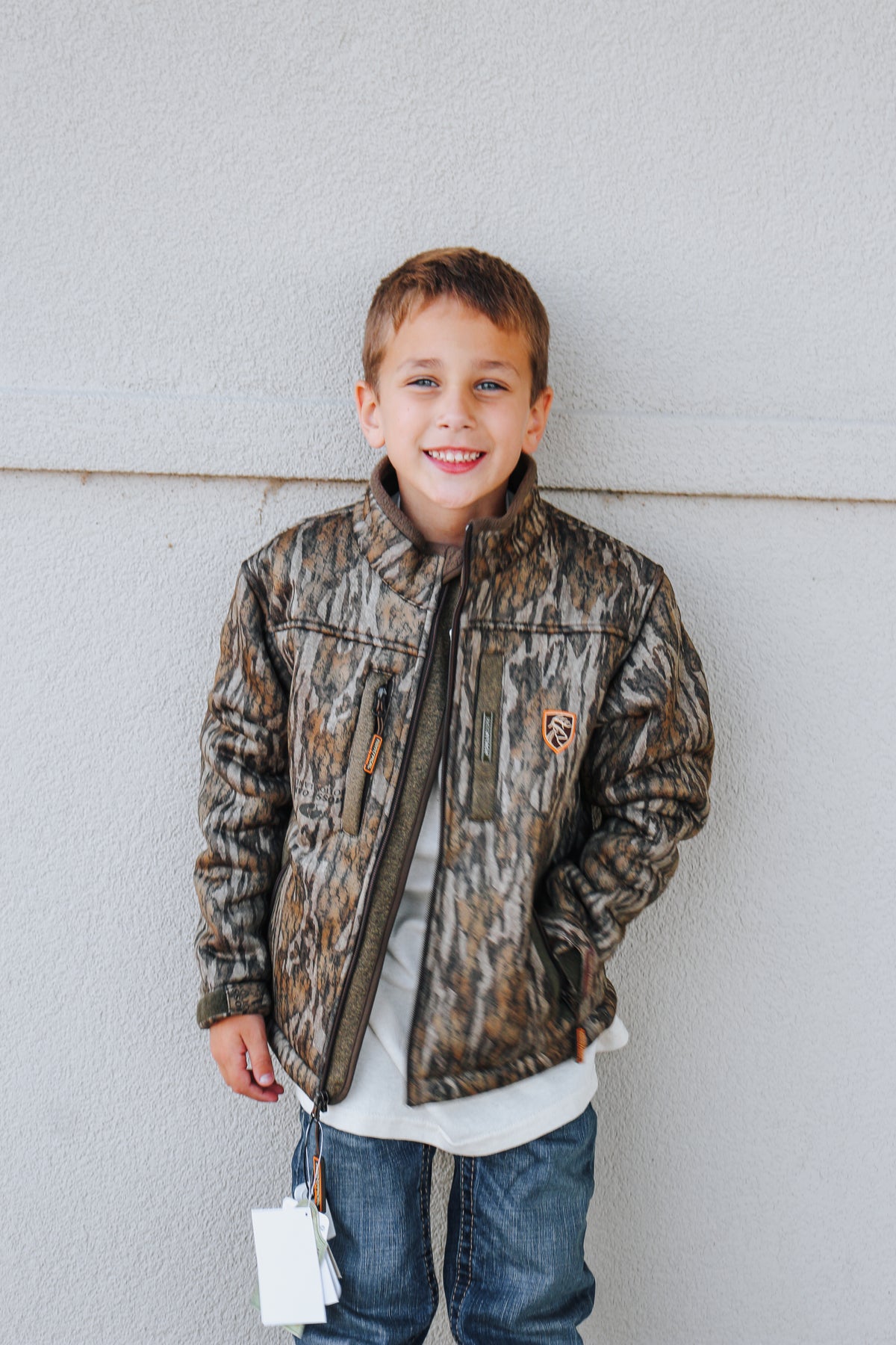 Camo Youth Heavyweight Silencer Full-Zip Jacket With Magnetic Pocket
