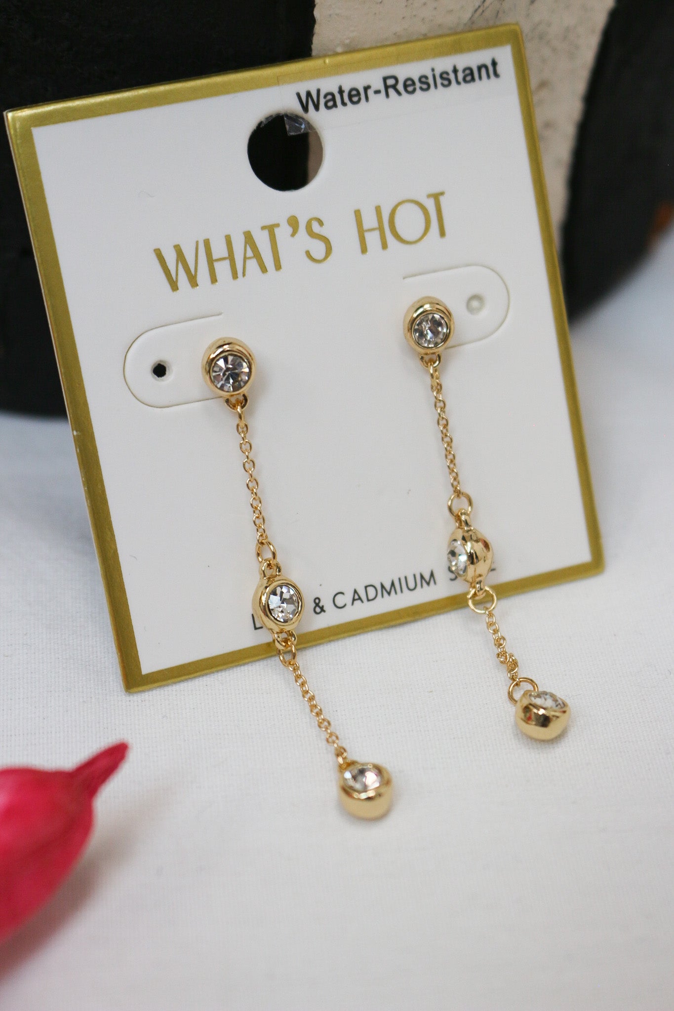 Clear Crystal Chain Drop Earring