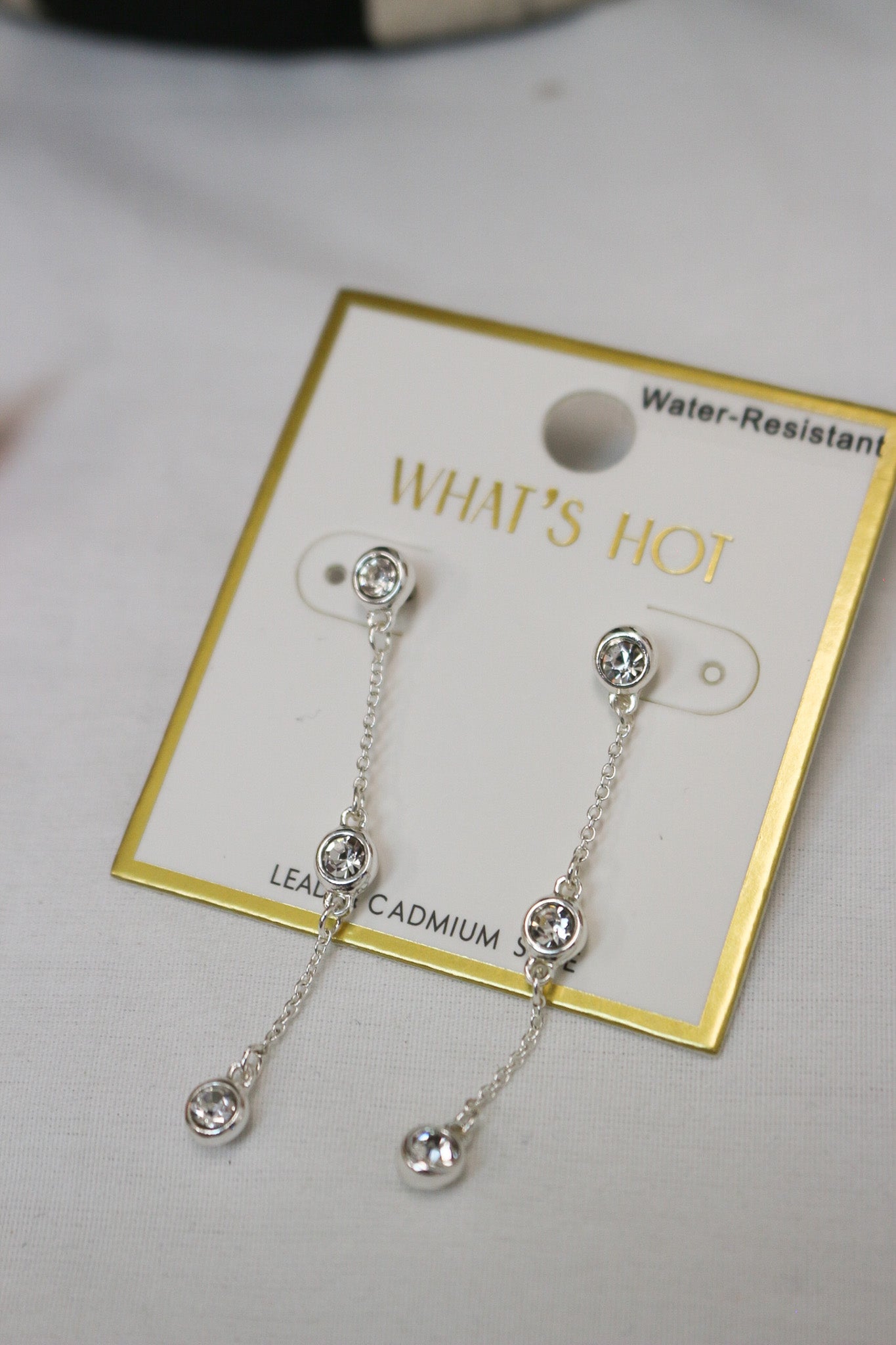 Clear Crystal Chain Drop Earring