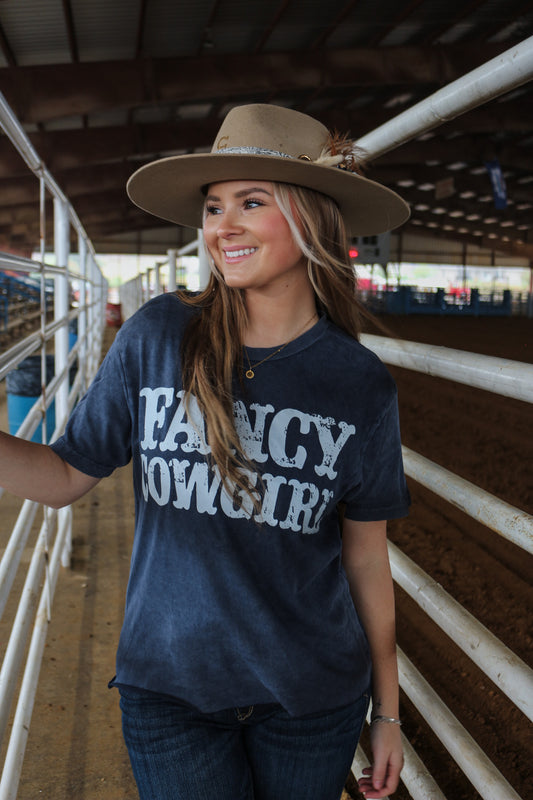 Fancy Cowgirl Navy Graphic Tee