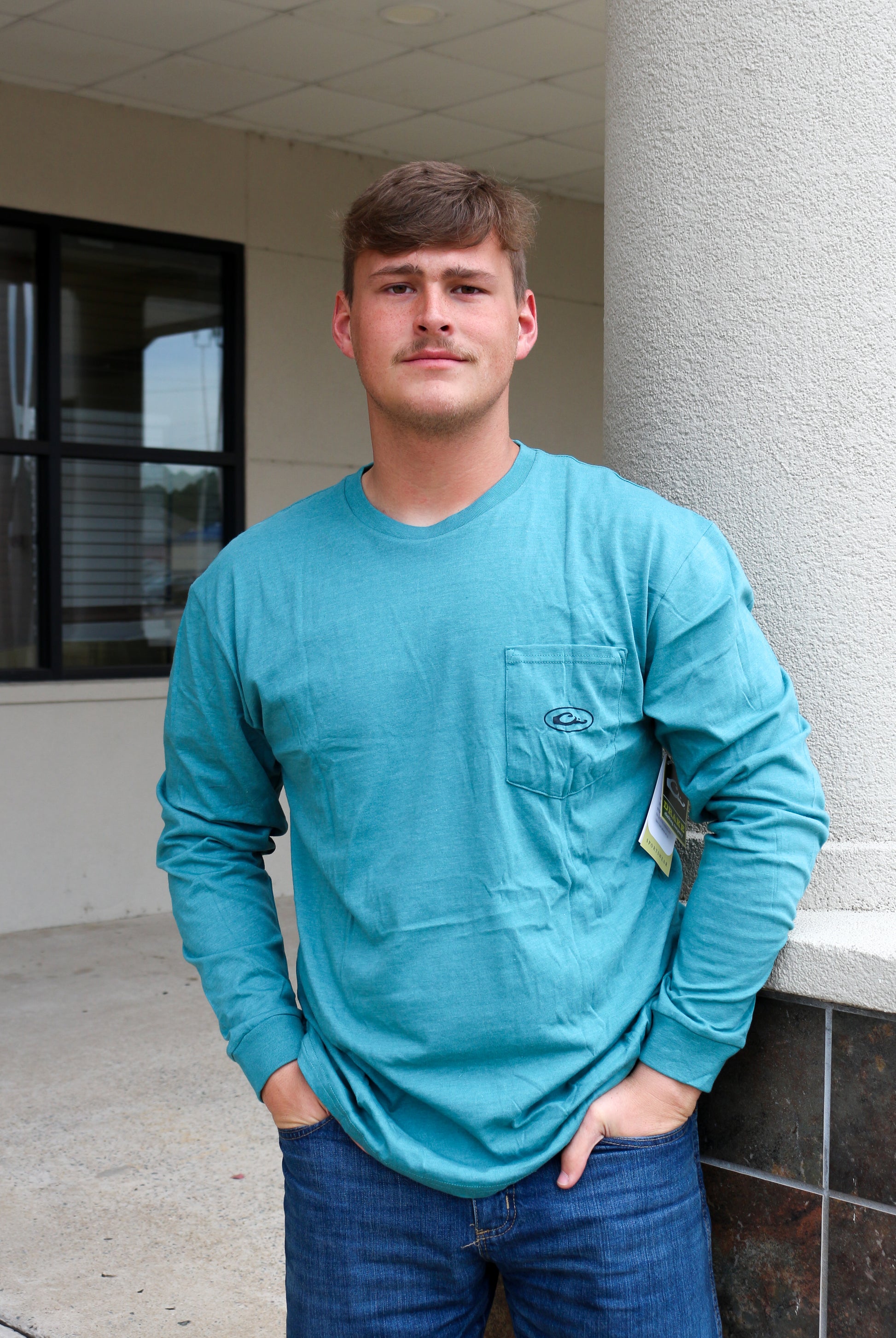 Old School Teal Green Slate Sunrise Flight Long Sleeve Tee – Dales