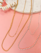 Water Resistant Double Layered Chain 32 inch Necklace
