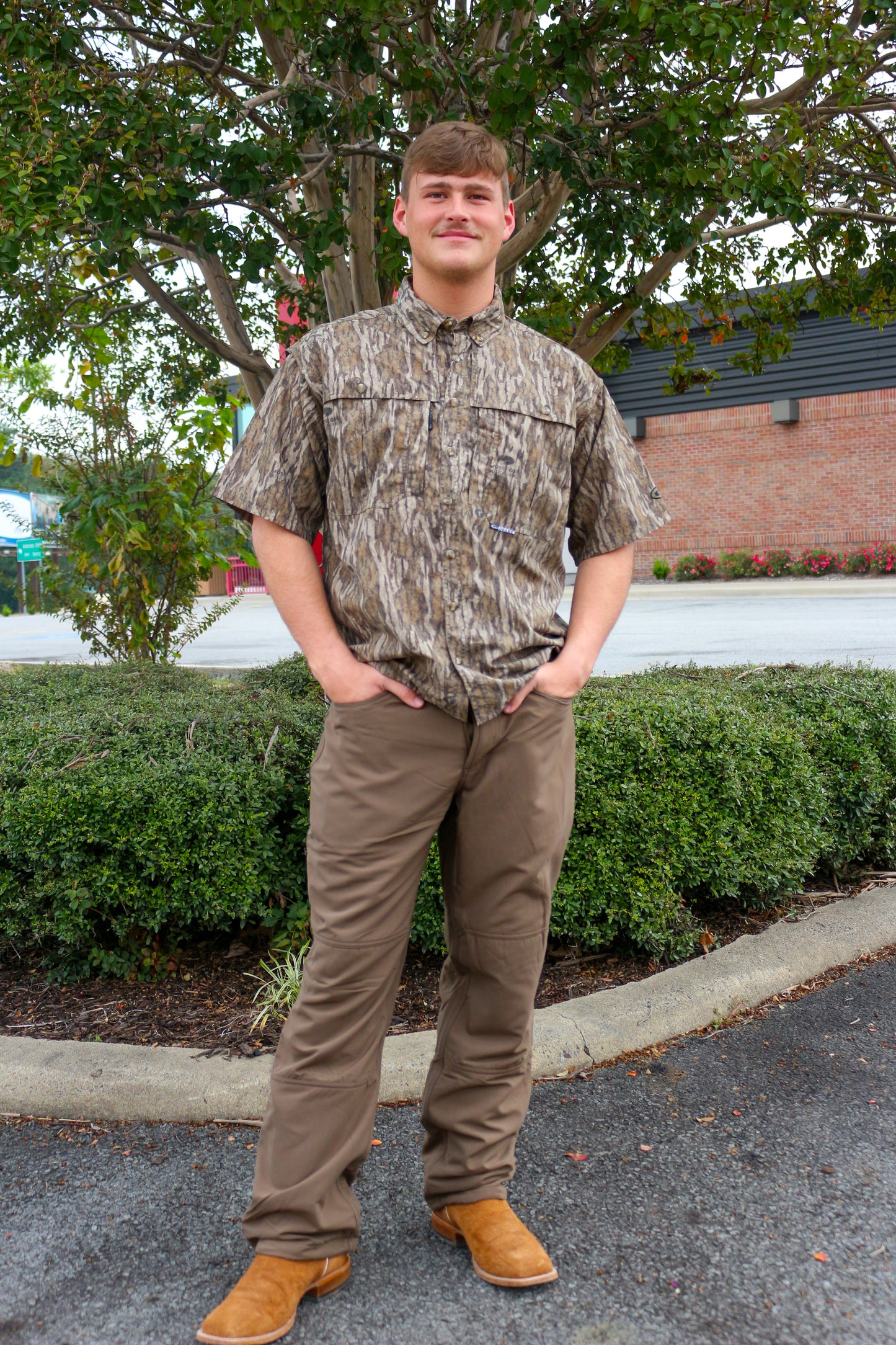 Camo Bottomland Vented Wingshooter's Short Sleeve Button Down
