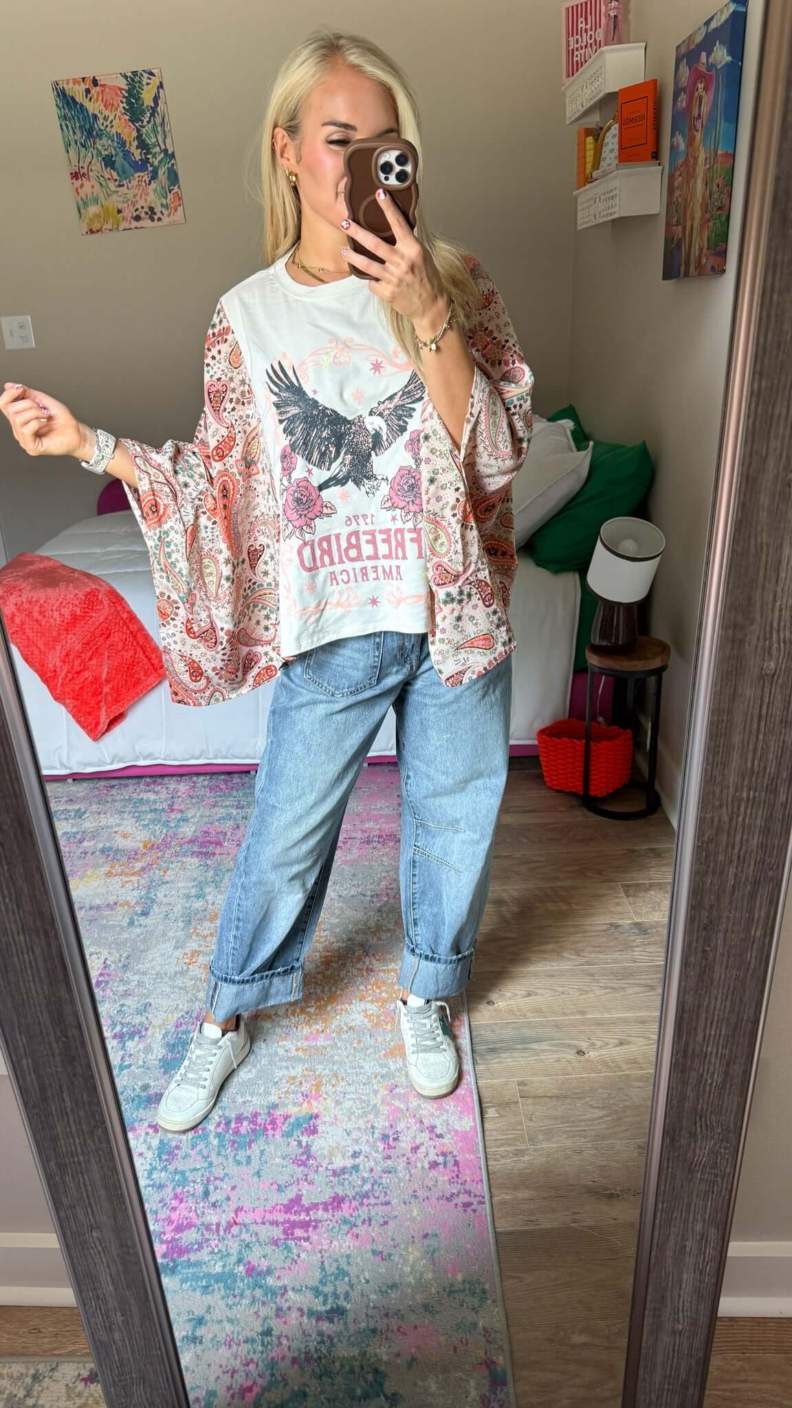 Free Bird America Bone Paisley Tee