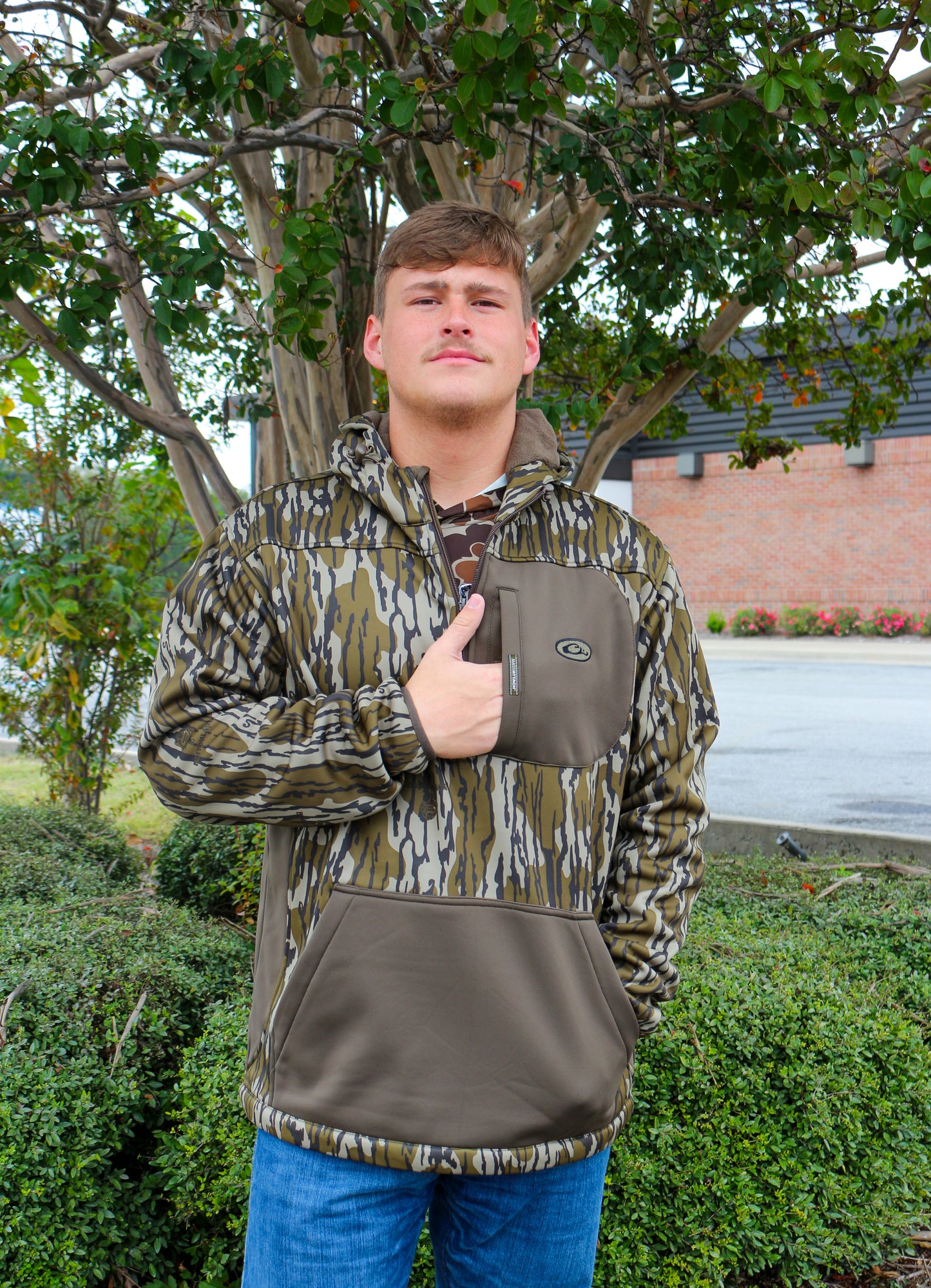 Green Camo bottomland MST Endurance Hoodie With Kangaroo Pouch