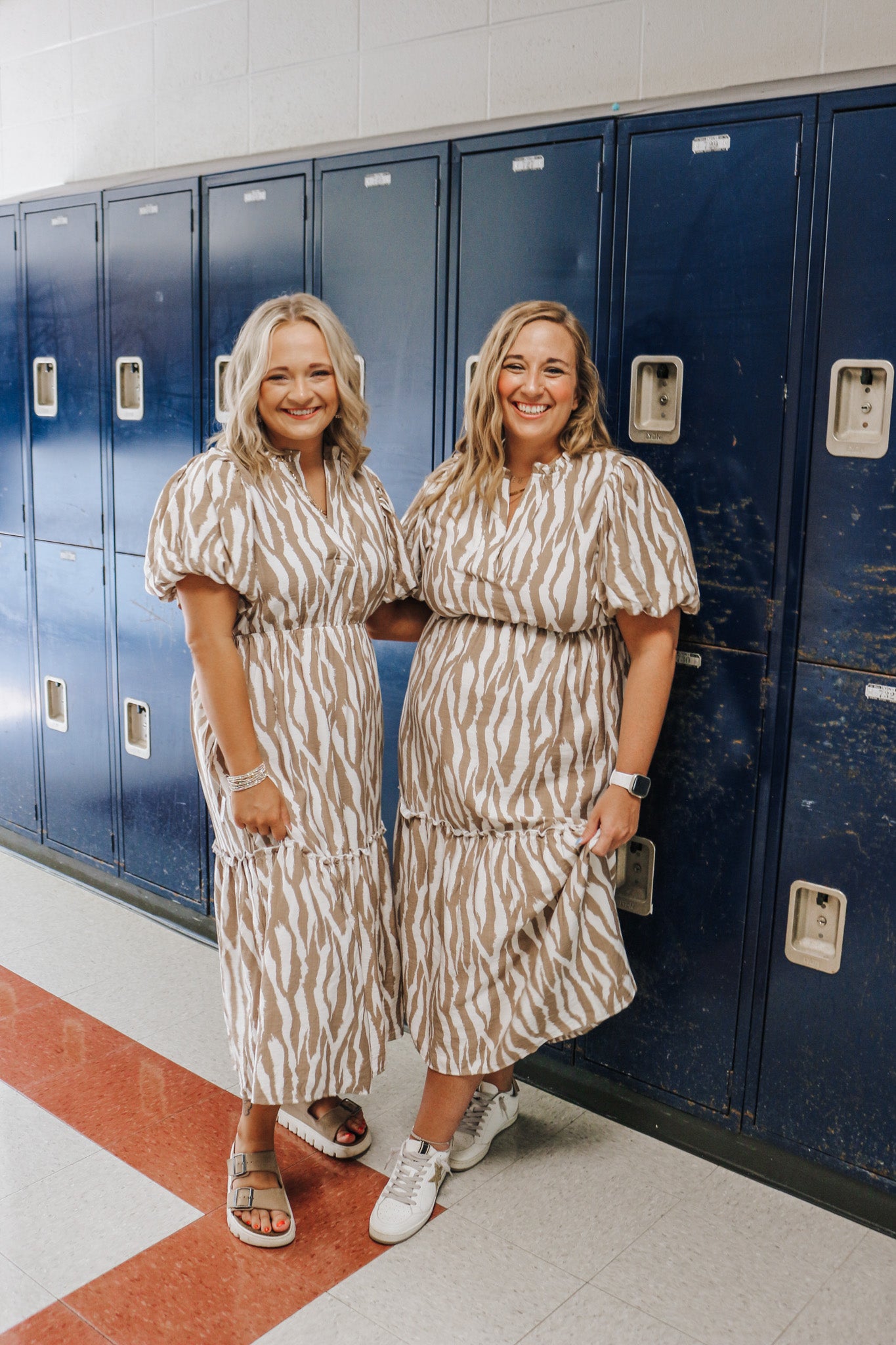 Wild Wonders White Mocha Zebra Midi Dress