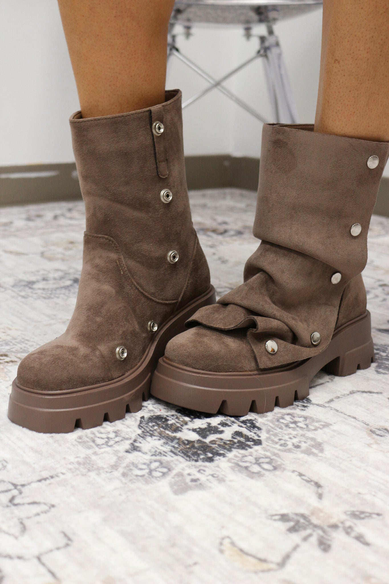 Bharti Cocoa Suede Adjustable Azalea Wang Boots – Dales Clothing Inc