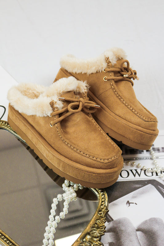 Tulsa Platform Camel Suede Shoe By ShuShop