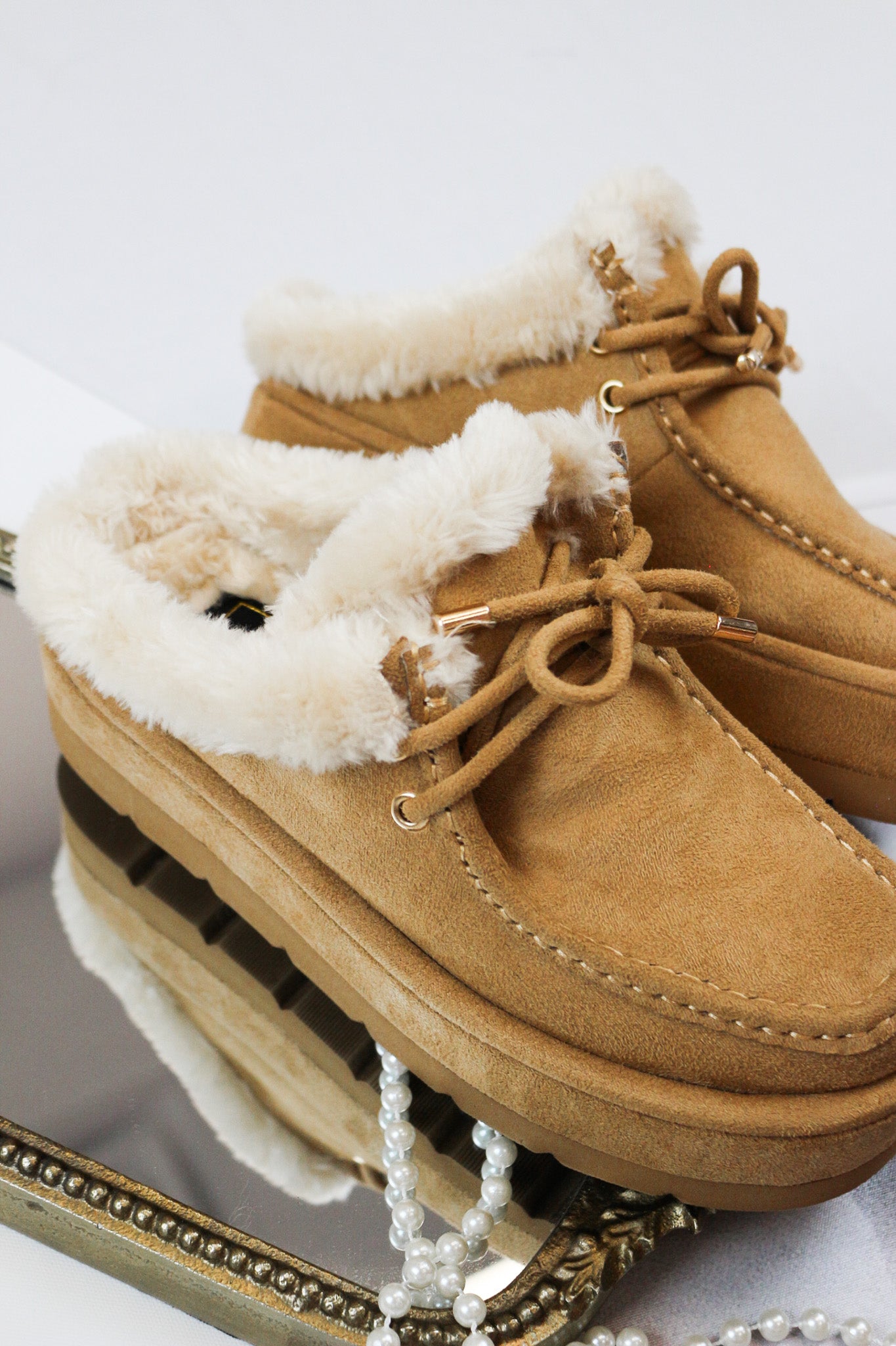 Tulsa Platform Camel Suede Shoe By ShuShop