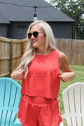Worth The Fight Solid Athleisure Tank Top