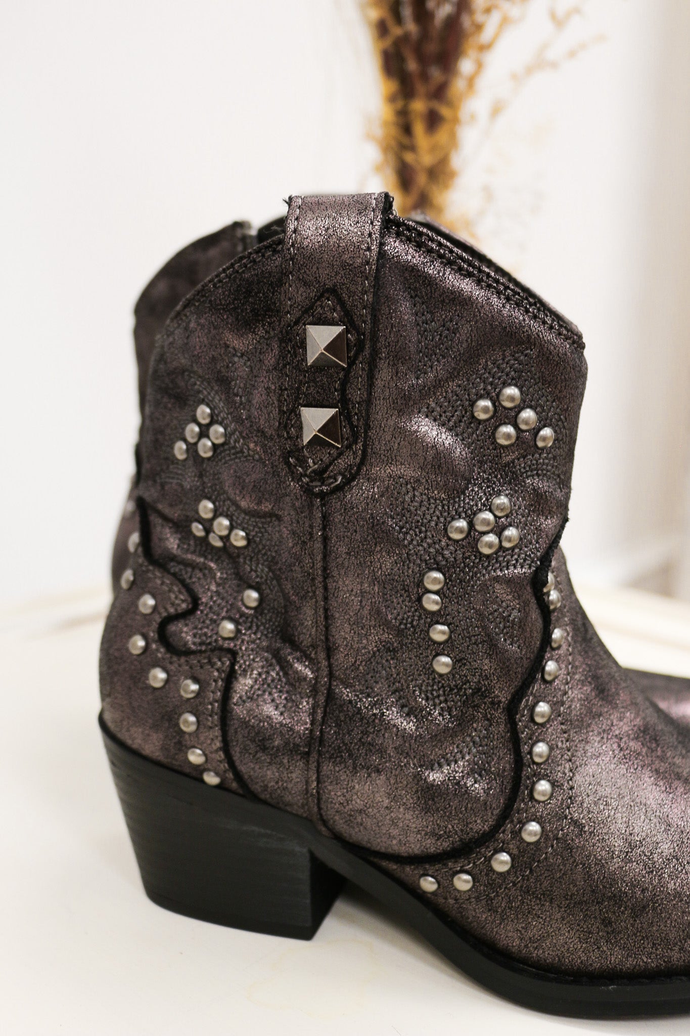 Bonnie Pewter Studded Bootie By Very G