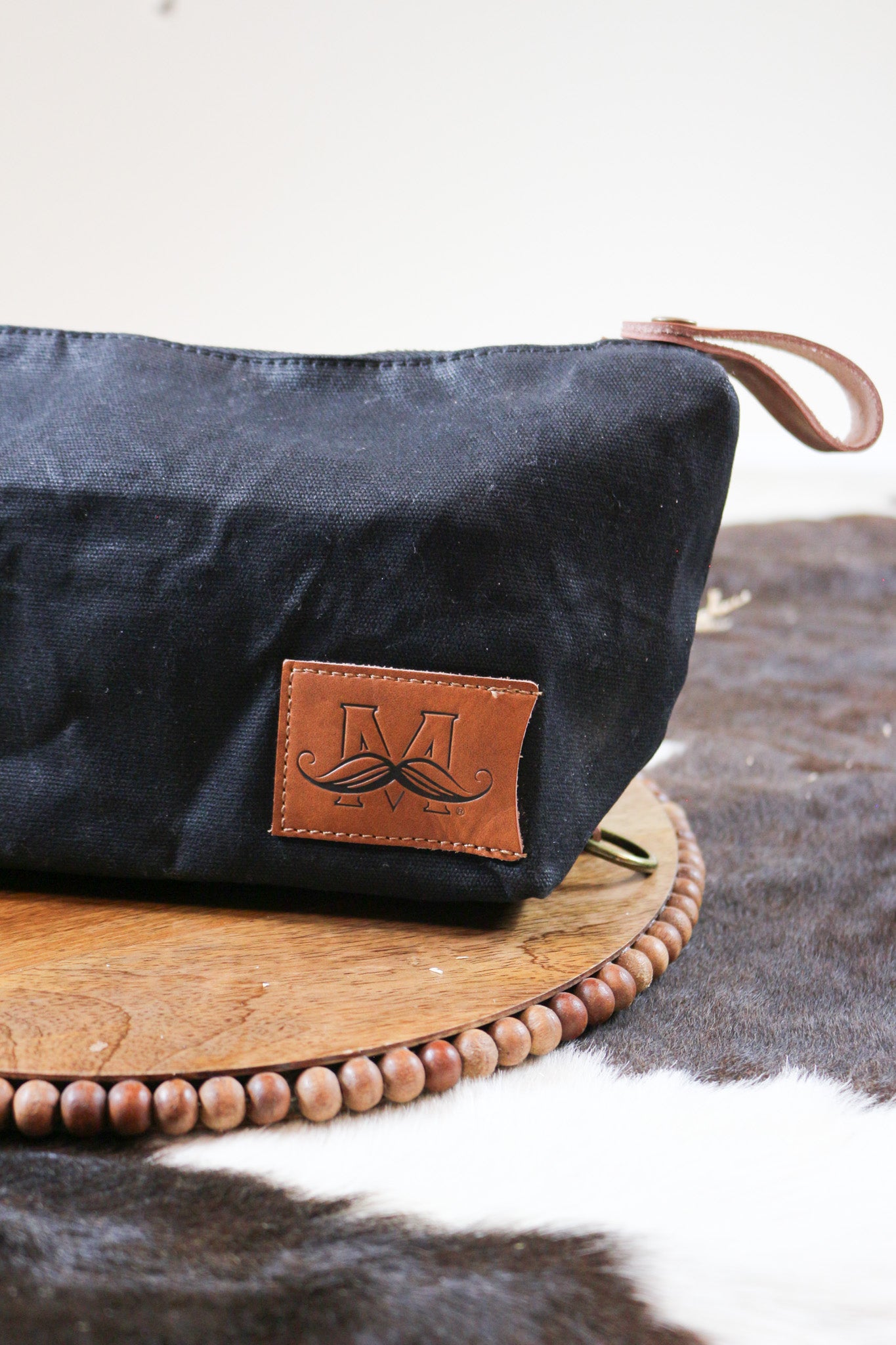 Man Bar Dopp Black Canvas Bag