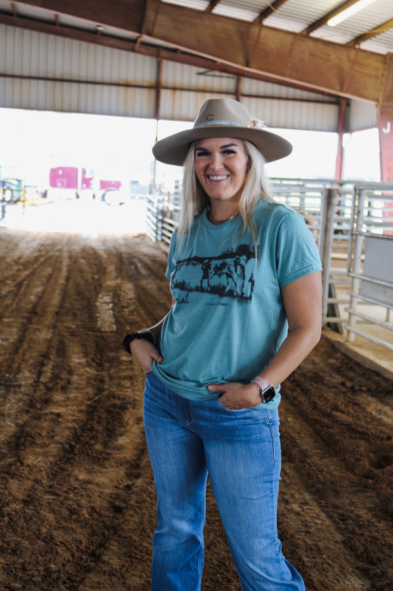 Ariat Womens Wholesome Heffers Blue T-Shirt