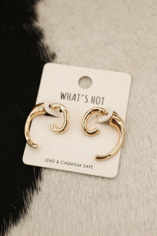 Gold Double Post Stud Earring