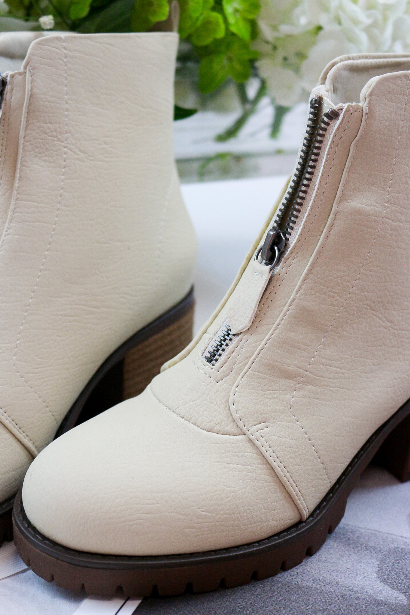 Fabiola Seashell Leather Bootie By MIA