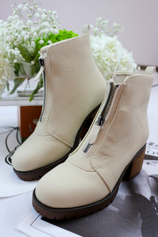 Fabiola Seashell Leather Bootie By MIA
