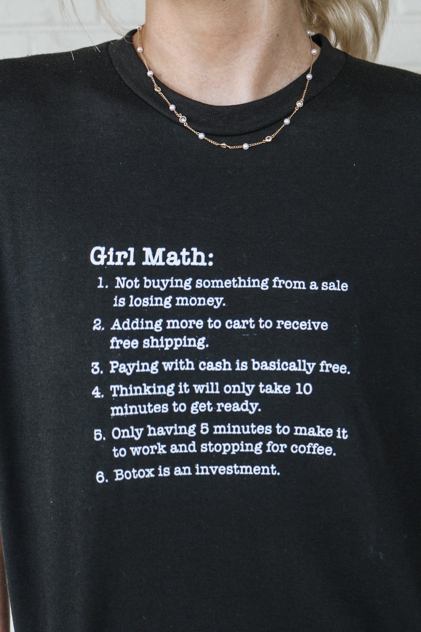 Girl Math Definition Black Graphic Tee