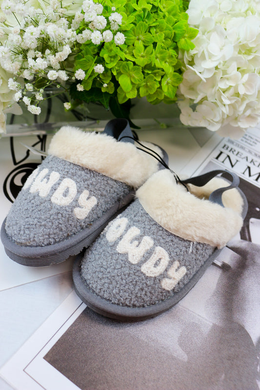 Girl's Kinsey Grey Howdy Slippers