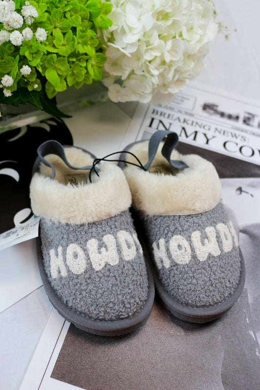 Girl's Kinsey Grey Howdy Slippers
