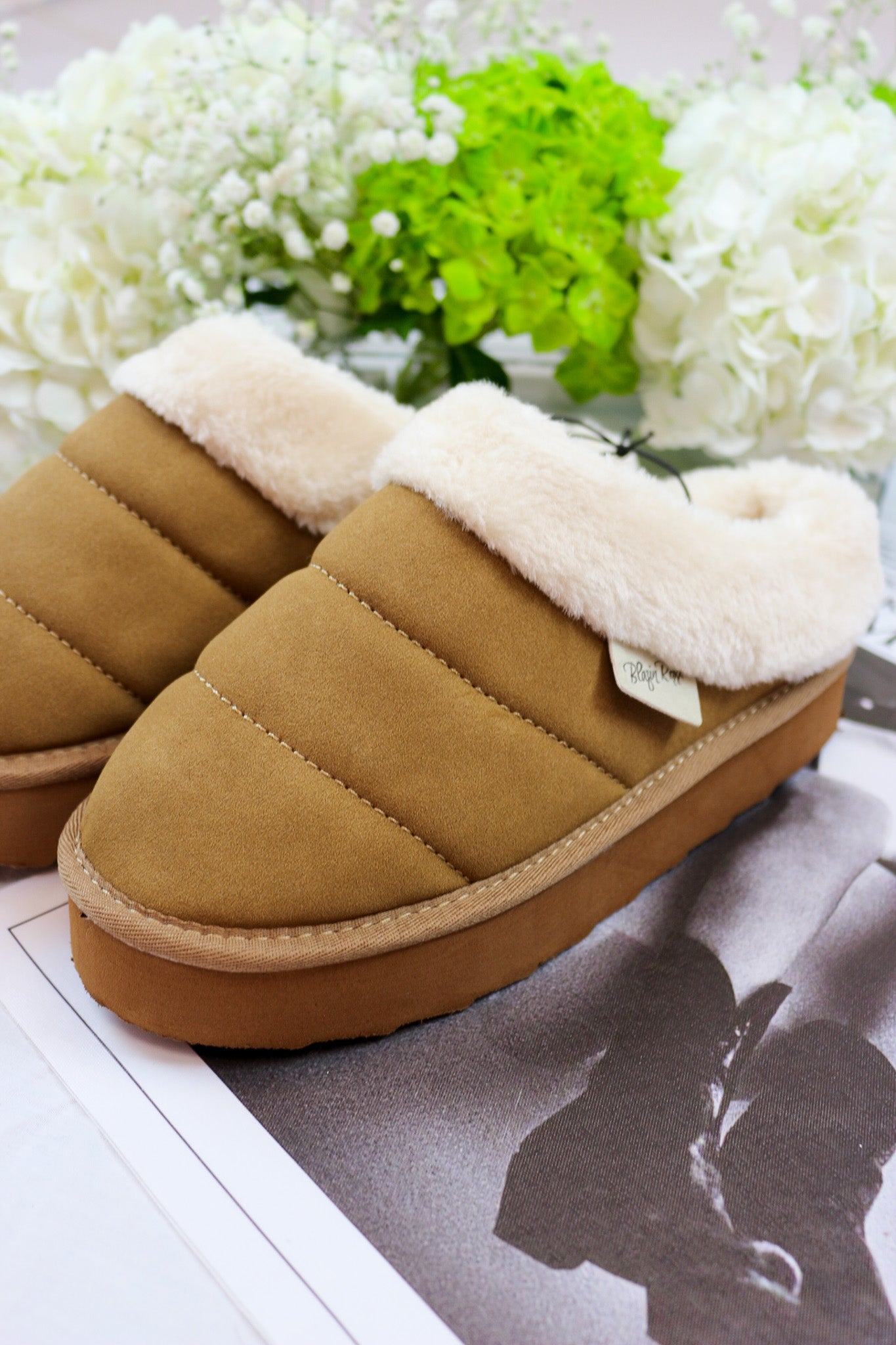 Women's Emma Platform Tan Slippers