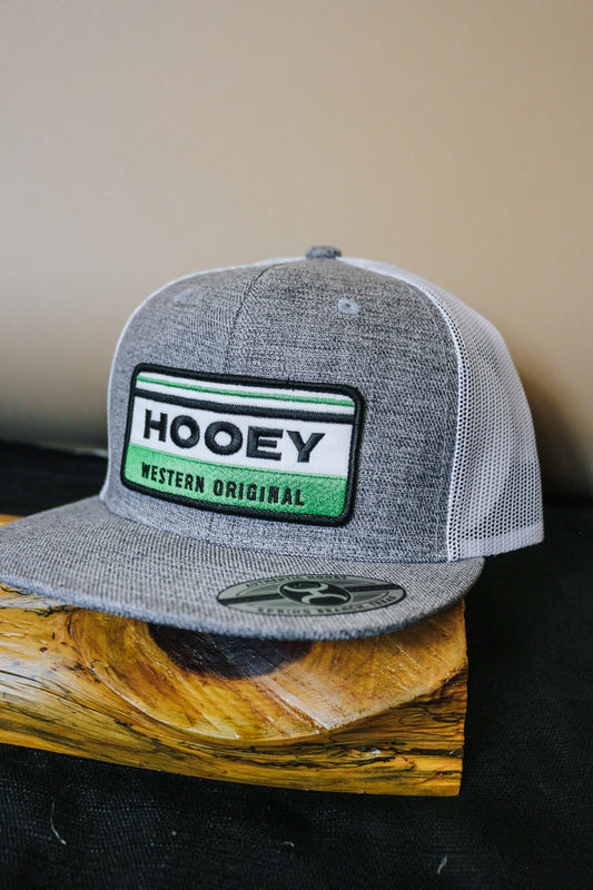 Men's Hooey Grey Green Horizon Patch Trucker Hat