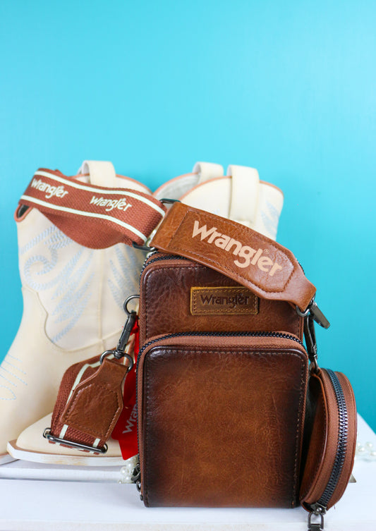 Wrangler Brown Phone Cossbody Bag