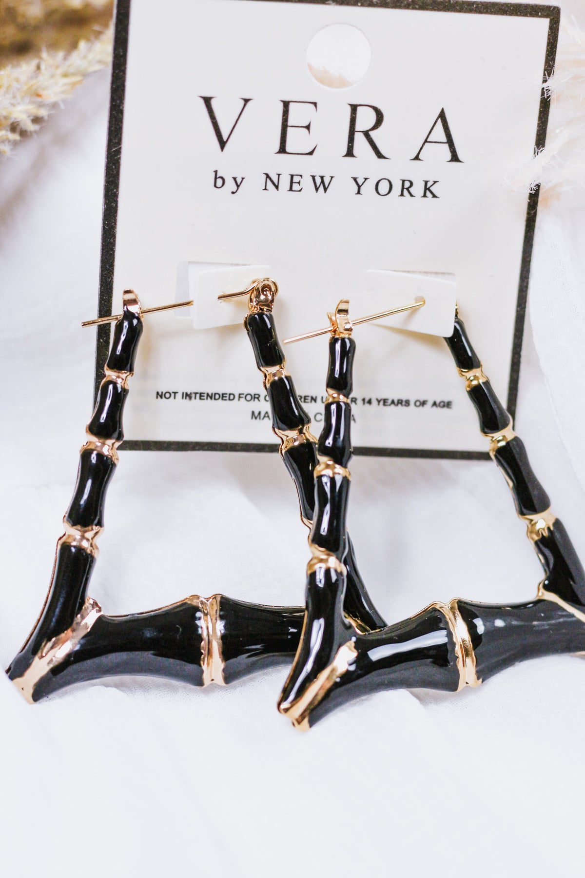 Gold & Black Chunky Triangle Earrings