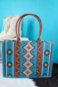 Wrangler Southwestern Pattern Canvas Wide Tote