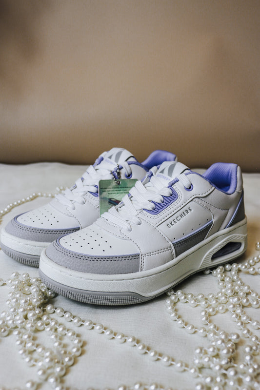 Uno Court White Lavender Style Sneaker By Skechers