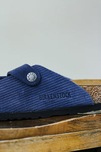 Boston Suede Embossed Slip on Shoe by Birkenstock- Indigo Blue