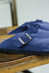 Boston Suede Embossed Slip on Shoe by Birkenstock- Indigo Blue