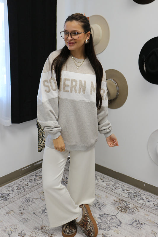 Varsity Heather Oatmeal Grey Sweatshirt