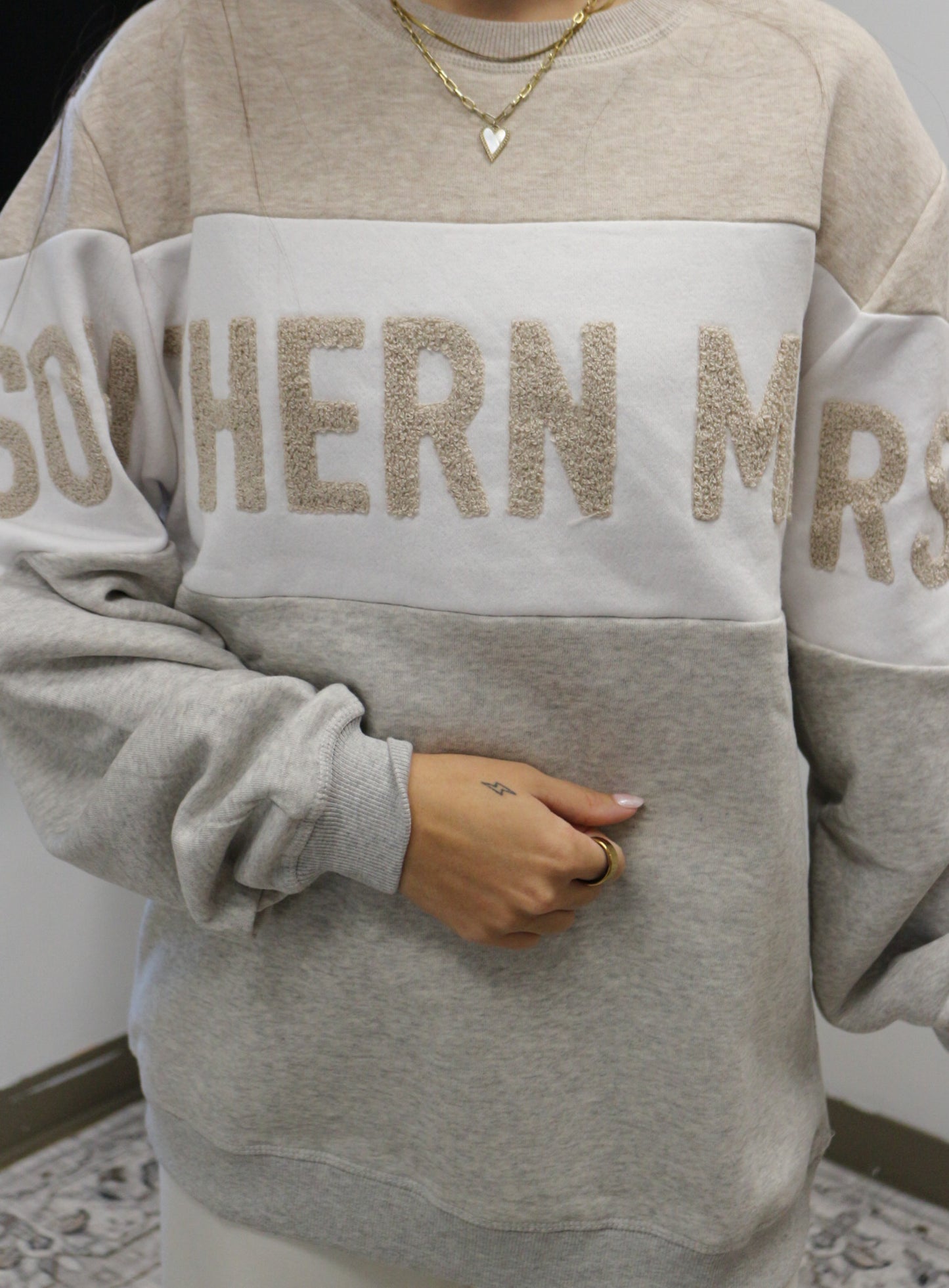 Varsity Heather Oatmeal Grey Sweatshirt