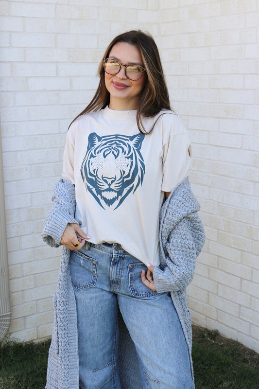 Tiger Star Eyes Cream Graphic Tee