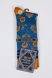 Mr Wilson Blue Floral Tall Socks