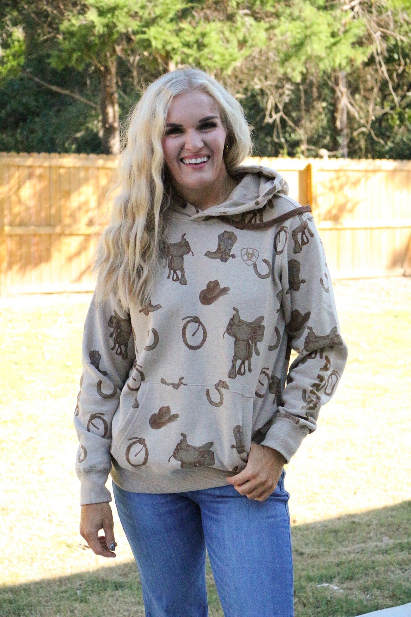 Ariat Savannah Tan Heather Logo 2.0 Hoodie